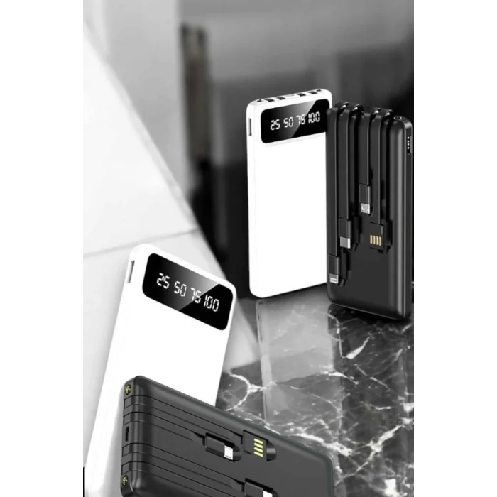 BUĞZ 20.000 Mah Led Işıklı LCD Ekran USB Girişli Type-C Lightning Powerbank - BUĞZ