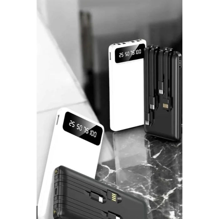 BUĞZ 20.000 Mah Led Işıklı LCD Ekran USB Girişli Type-C Lightning Powerbank - BUĞZ