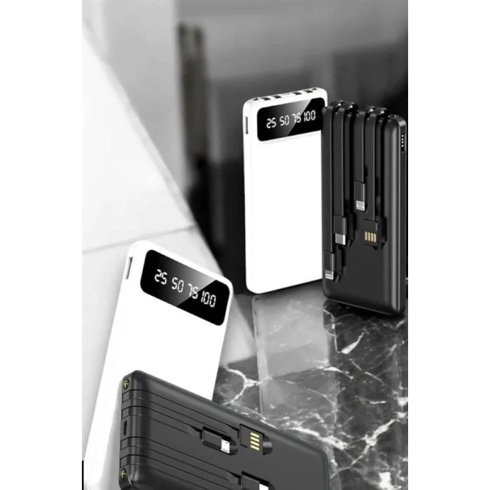 BUĞZ 20.000 Mah Led Işıklı LCD Ekran USB Girişli Type-C Lightning Powerbank Yeni Nesil
