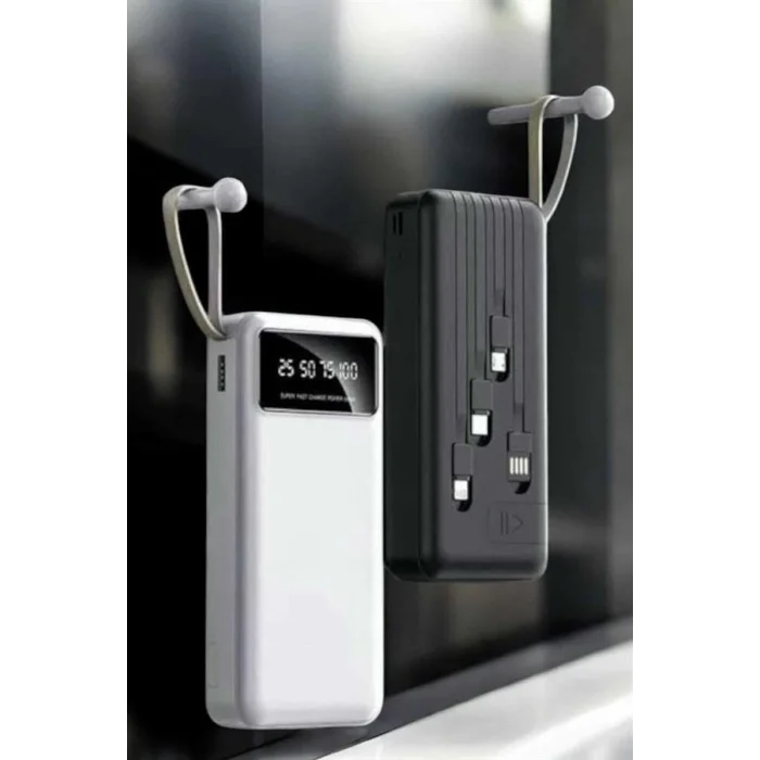 BUĞZ 20.000 Mah Led Işıklı LCD Ekran USB Girişli Type-C Lightning Powerbank Yeni Nesil