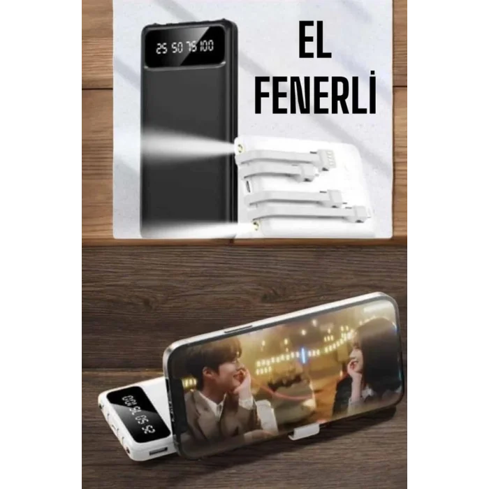 BUĞZ 20.000 Mah Led Işıklı LCD Ekran USB Girişli Type-C Lightning Powerbank Yeni Nesil - BUĞZ