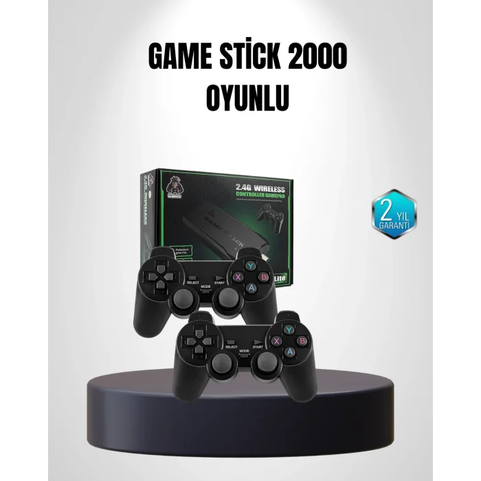BUĞZ 20000 Oyunlu 4K Retro Game Stick – Kablosuz Çift Kollu Atari Konsolu
