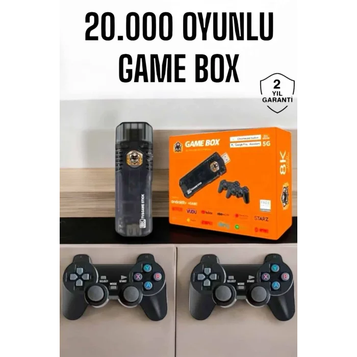 BUĞZ 20.000 Oyunlu Premium Model Oyun Konsolu 8k Android Tv HD Game Stick