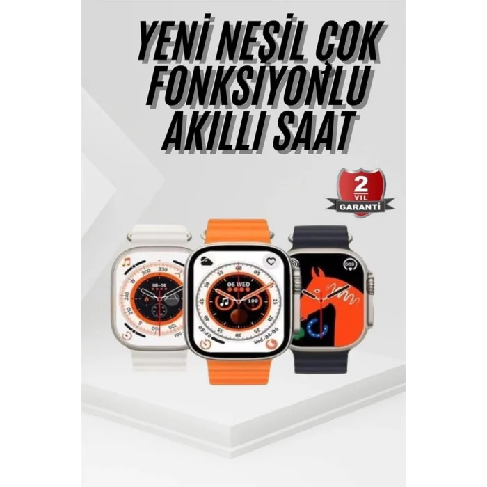  2025 Model Akıllı Saat Kordon Hediyeli Çağrı Cevaplama Uzun Pil Süreli Android İOS Uyumlu