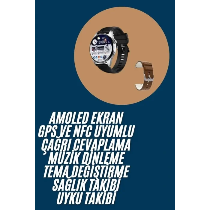  2025 Model Akıllı Saat Titreşimli Uyku ve Sağlık Takibi NFC ve GPS Uyumlu