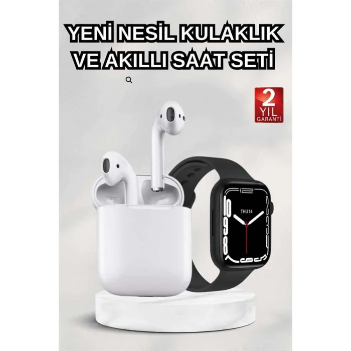 BUĞZ 2025 Model Akıllı Saat ve 2.Nesil TWS Bluetooth Kulaklık ANC Özelliği Amoled Ekran - BUĞZ