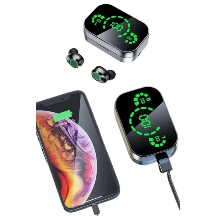 BUĞZ 2025 Model Bluetooth Kulaklık Telefon Şarj Edebilen Çağrı Cevaplama Dijital Göstergeli