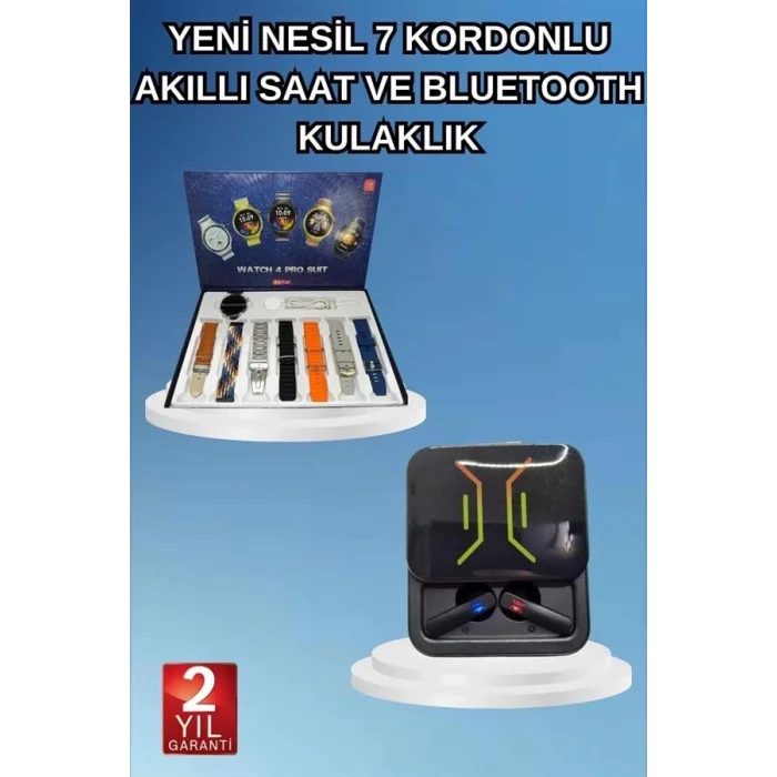  2025 Model Kablosuz Kulaklık ve Yeni Nesil Akıllı Saat Metal Kayış Plastik Kayış