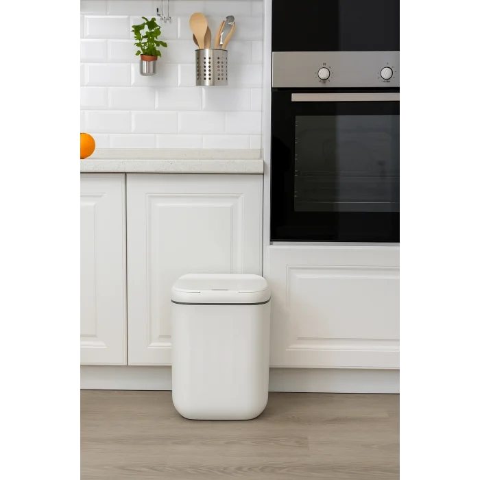  20L Sensörlü Akıllı Antibakteriyel Çöp Kovası Otomatik Kapaklı, Banyo Mutfak 4 Pil Yanında
