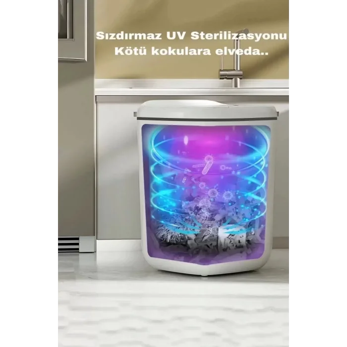  20L UV Işık Antibakteriyel Akıllı Koku Geçirmez Teknolojik Sensörlü Çöp Kovası Ofis Banyo Mutfak