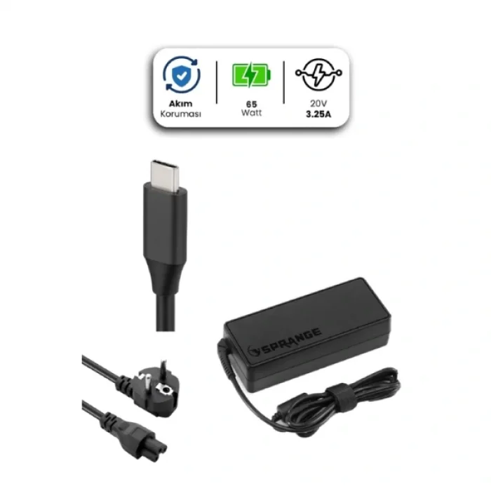 BUĞZ 20V 3.25A TYPE-C 65W LENOVO İçin Laptop Adaptör