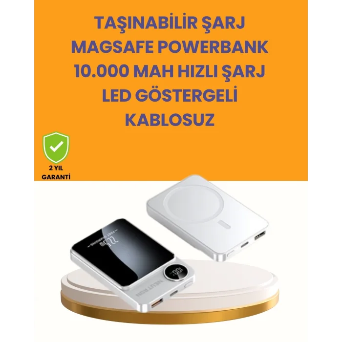  20W PD ve 15W Manyetik Kablosuz Şarj Destekli Taşınabilir Powerbank