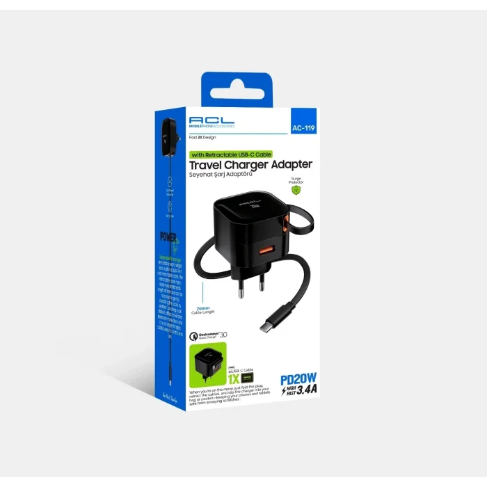 BUĞZ 20w Seyahat Şarj Adaptörü Usb Girişli 3.4a