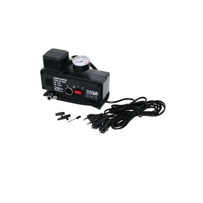 BUĞZ 220 Volt-12 Volt 250 Psi Psi Kompresör Lastik Hava Şişirme Oto Pompası Fişli Çakmaklıklı