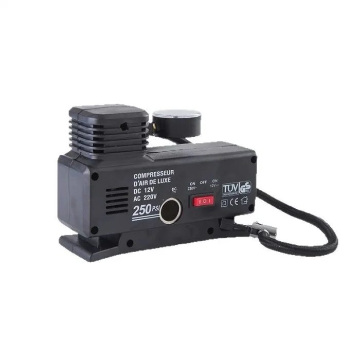 BUĞZ 220 Volt-12 Volt 250 Psi Psi Kompresör Lastik Hava Şişirme Oto Pompası Fişli Çakmaklıklı