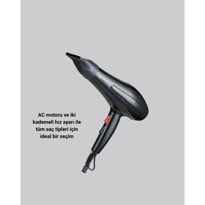 BUĞZ 2200W Fön Makinesi – Profesyonel AC Motor, Soğuk ve Sıcak Üfleme