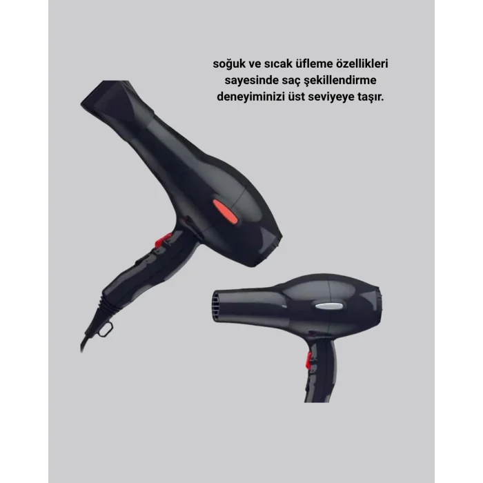 BUĞZ 2200W Fön Makinesi – Profesyonel AC Motor, Soğuk ve Sıcak Üfleme