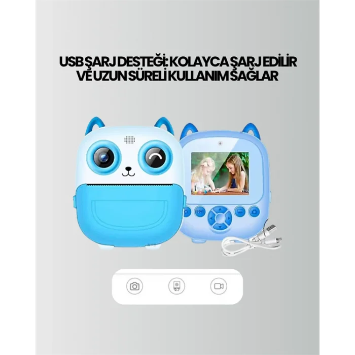 BUĞZ 2.4” Ekranlı Mini Kamera – 1080p Kayıt + Mürekkepsiz Yazdırma - Lisinya