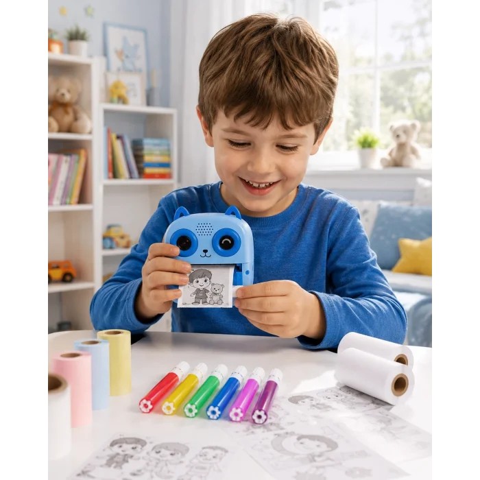 BUĞZ 2.4 IPS Ekranlı Çocuk Fotoğraf Makinesi HD Çekim ve Anında Baskı Keyfi