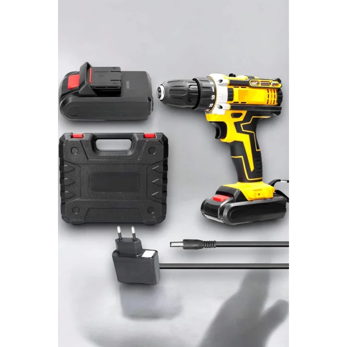 BUĞZ 24 Parça Çift Bataryalı Şarjlı Matkap Seti 24W Motor ve Otomatik Mil Kilitli Tasarım