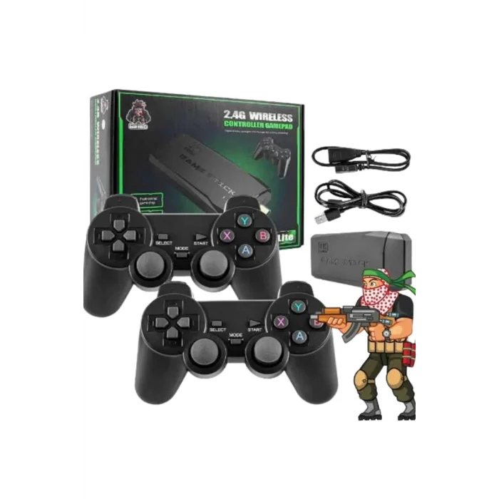  2.4g Uyumlu Kablosuz Çift Kol Atari Retro 20000 Oyun Game Stick