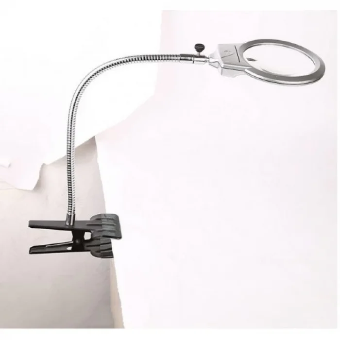 BUĞZ 2.5x90 Mm 5x24 Mm Büyüteç, Mandallı Metal Hortumlu Masa Üstü Büyüteç