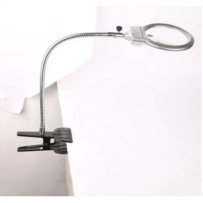 BUĞZ 2.5x90 Mm 5x24 Mm Büyüteç, Mandallı Metal Hortumlu Masa Üstü Büyüteç - BUĞZ