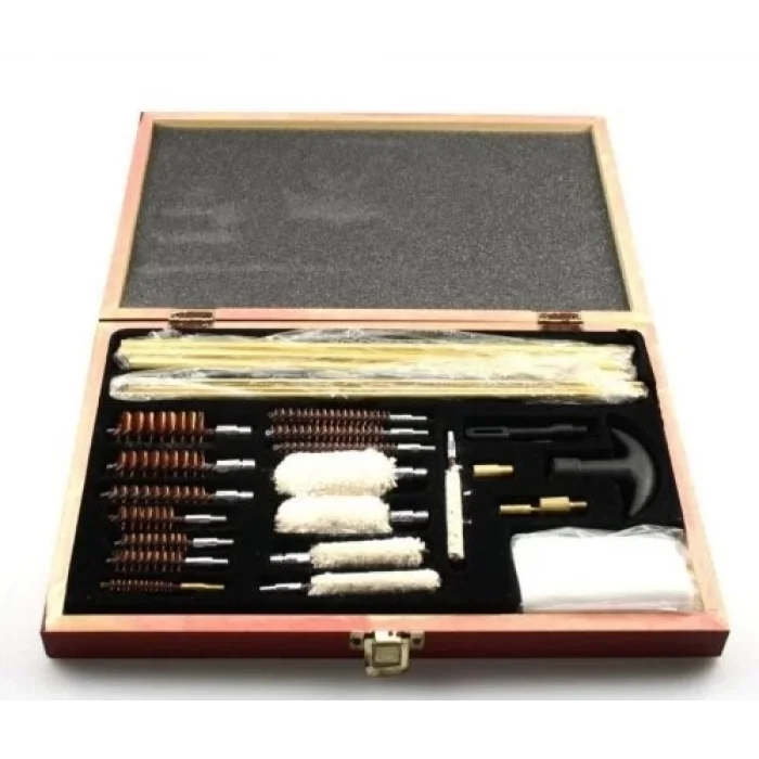  -27parça Ahşap Kutu Evrensel Tabanca Temizleme Seti