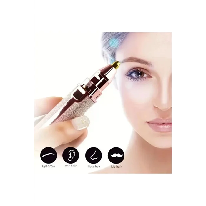 BUĞZ 2in1 USB Şarjlı Yüz ve Kaş Tüy Alıcı, Tahrişsiz Hassas Kesim ve Premium Simli Gövde