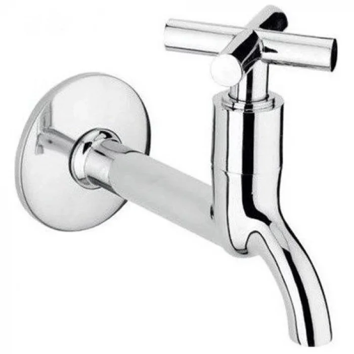  2li Artı Aç Kapa 4 Kollu Krom Çevirveli Musluk Duvardan Tek Girişli