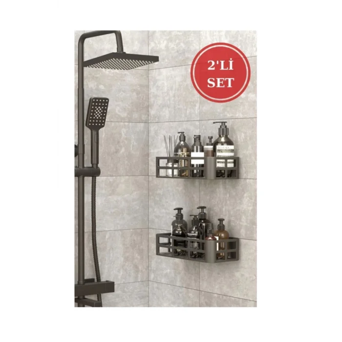  2’li banyo organizer düzenleyici yapışkanlı raf
