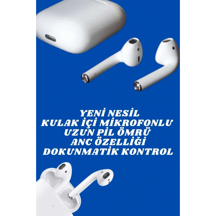 BUĞZ 2.Nesil Yeni Model TWS Bluetooth Kulaklık Dokunmatik Kontrol Yüksek Ses Kaliteli - BUĞZ