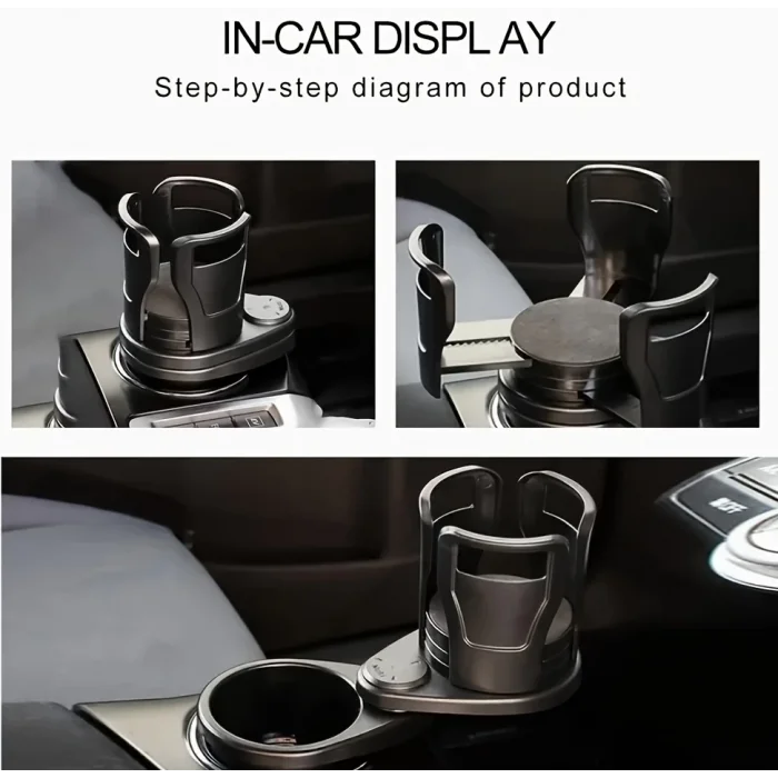 BUĞZ 2’si 1 Arada Ayarlanabilir Araç Bardak Tutucu, Genişleyebilir Üst Kısım 3”-6.2”, Şişe Adaptörü, Araba Organizatörü, Dayanıklı Taban, Ramblers Hydroflask Uyumlu, Modern Araç Düzenleyic