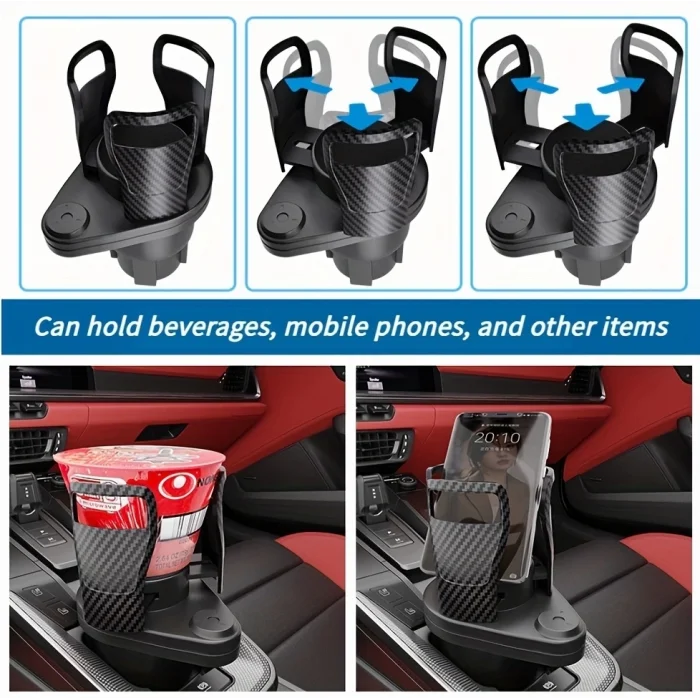 BUĞZ 2’si 1 Arada Ayarlanabilir Araç Bardak Tutucu, Genişleyebilir Üst Kısım 3”-6.2”, Şişe Adaptörü, Araba Organizatörü, Dayanıklı Taban, Ramblers Hydroflask Uyumlu, Modern Araç Düzenleyic
