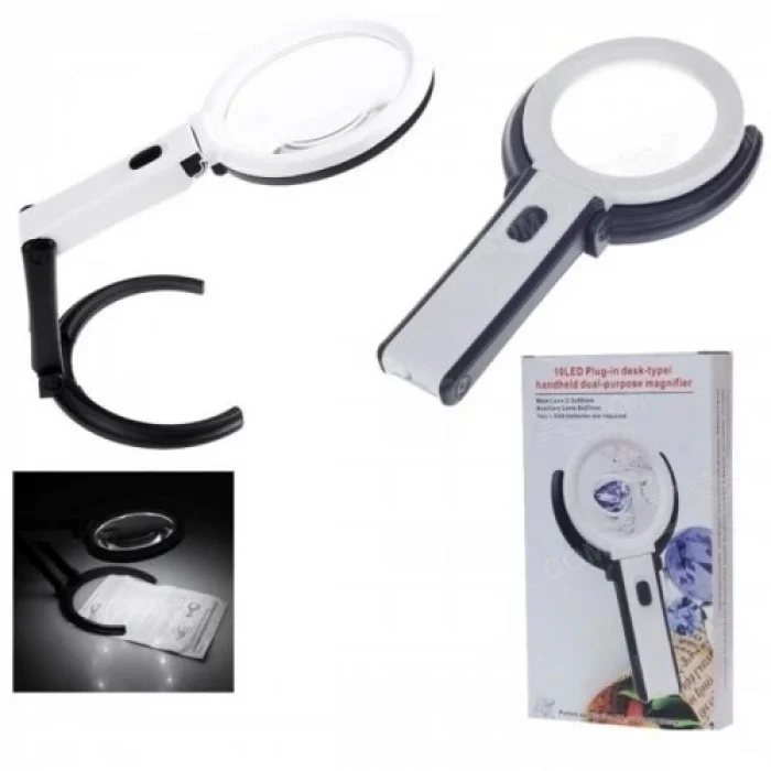 BUĞZ 2x5x120mm   10 Ledli  Masaüstü Büyüteç