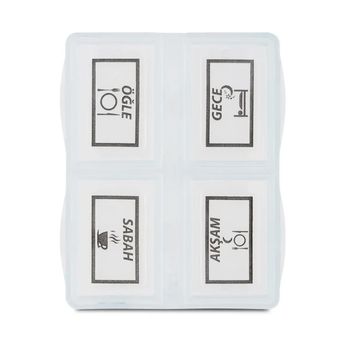 BUĞZ 3 Adet - 4 Bölmeli Günlük İlaç Saklama Kutusu