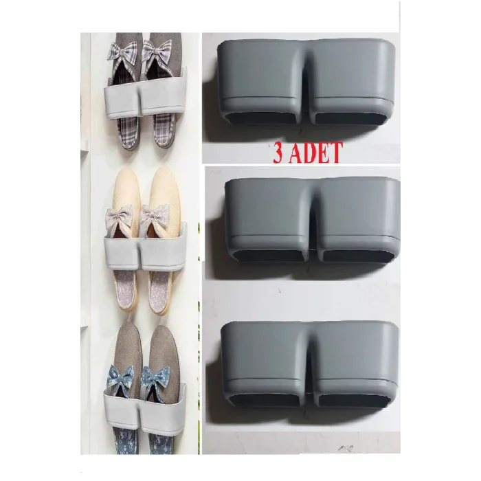 BUĞZ 3 Adet Banyo Terlik Tutucu - Kapı Arkası Pratik Raf - Terlik Tutucu