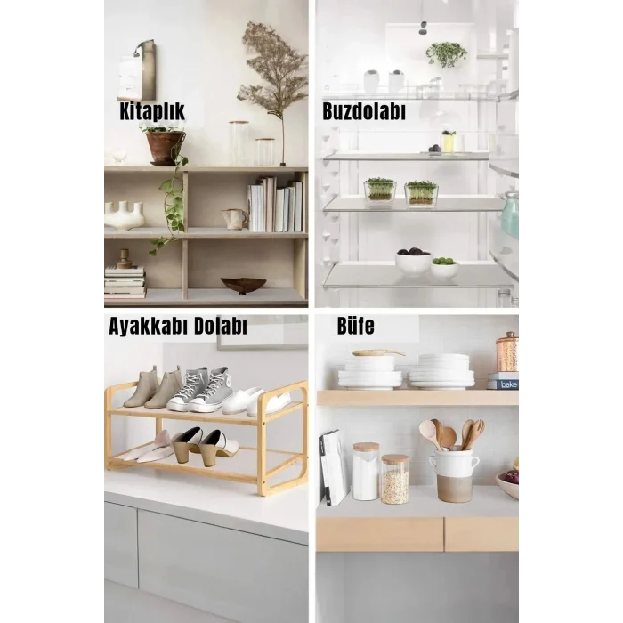  ( 3 ADET ) Çok Amaçlı Pratik Kaydırmaz 45 Cm X 3 Metre Raf Örtüsü (Mutfak-Dolap içi-Buzdolabı )