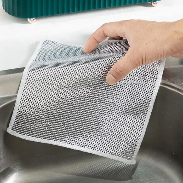 BUĞZ 3 Adet Çok Fonksiyonlu Çizmeyen Tel Bulaşık Bezi Bulaşık Havlusu Bulaşık Temizlik Ovma Bezi