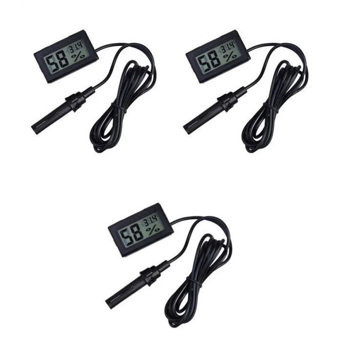  3 Adet Dijital Ekran Sıcaklık Ve Nem Ölçer - Termometre Higrometre Kuluçka