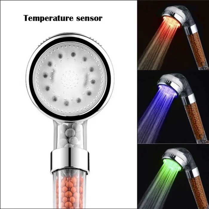  3 Adet Tasarruflu Boncuklu Ledli Duş Başlık-pil Veya Elektrik Gerekmez Kinetik Enerjili