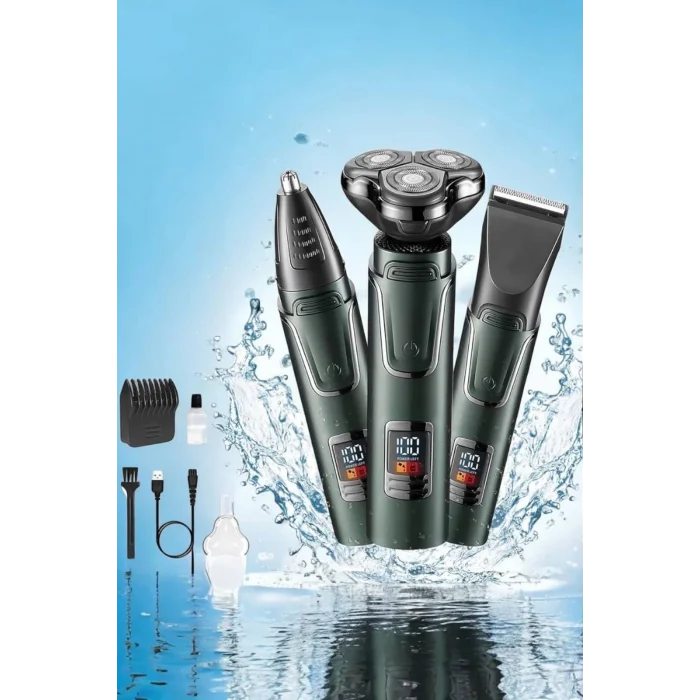  3 Başlıklı Profesyonel Saç ve Sakal Bakım Seti Vücut, Burun ve Kulak Tüy Alma