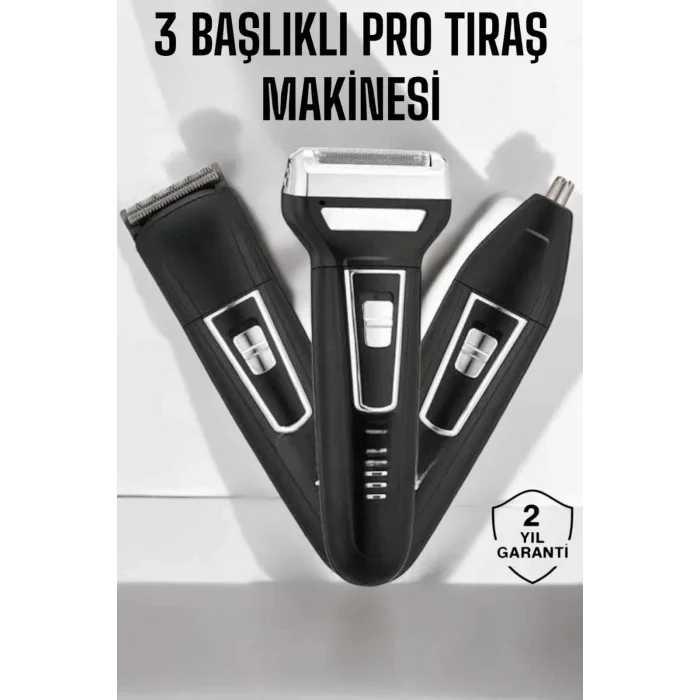  3 Başlıklı Profesyonel Tıraş Makinesi