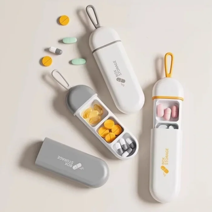 BUĞZ 3 Bölmeli Seyahat Tipi İlaç Saklama Kutusu