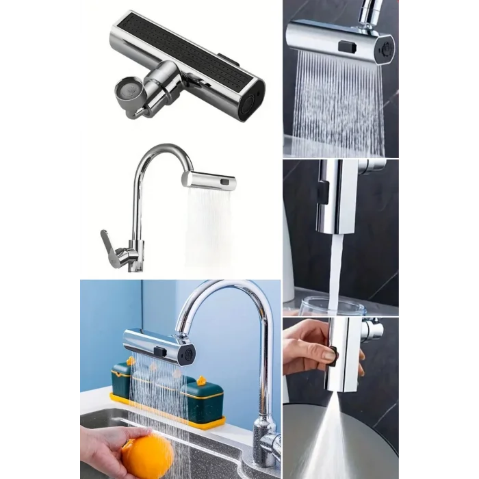 BUĞZ 3 Farklı Modlu Çok Amaçlı Musluk Adaptörü Evrensel Musluk Başlığı Şelale Musluk ( BUĞZ )