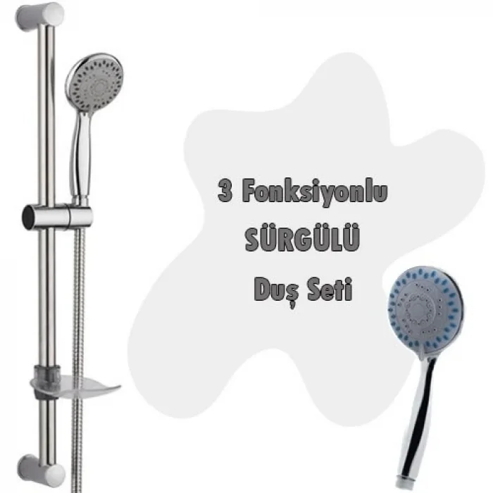 BUĞZ 3 Fonksiyonlu Sürgülü Duş Seti 5 Parça Özel Set ( BUĞZ )
