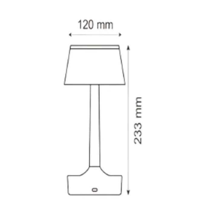  3 Işık Renkli Şarjlı Dim Edilebilir Lüks Masa Lambası Gece Lambası Siyah Renk