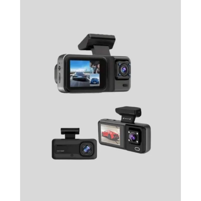 BUĞZ 3 Kameralı Araç DVR 1080P Ön + HD Arka + İç Kamera Döngü Kayıt 2’’ Ekran - Lisinya