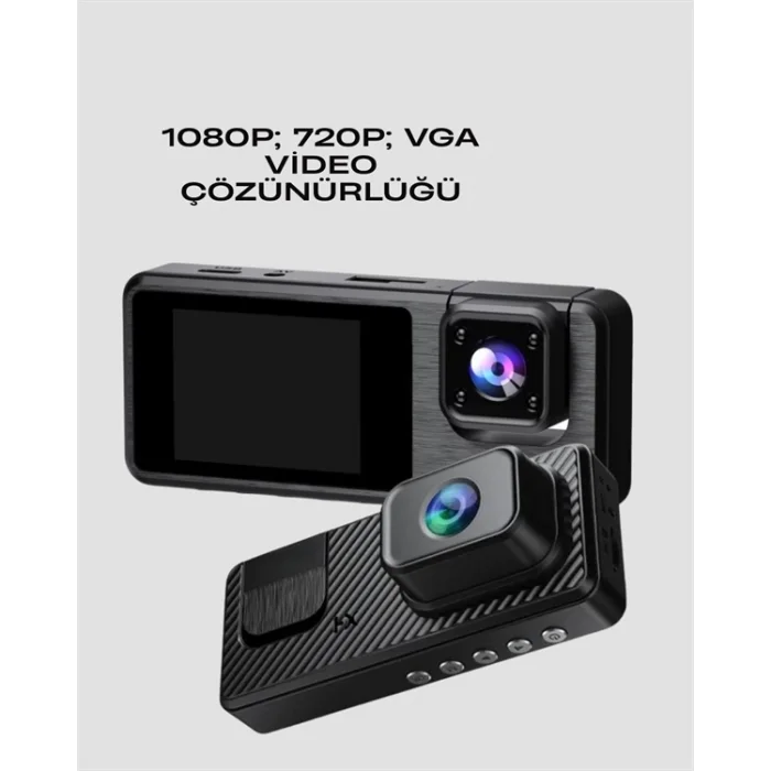  3 Kanallı Araç DVR – Ön + İç + Arka Kamera ile Tam Kapsama, Yüksek Güvenlik