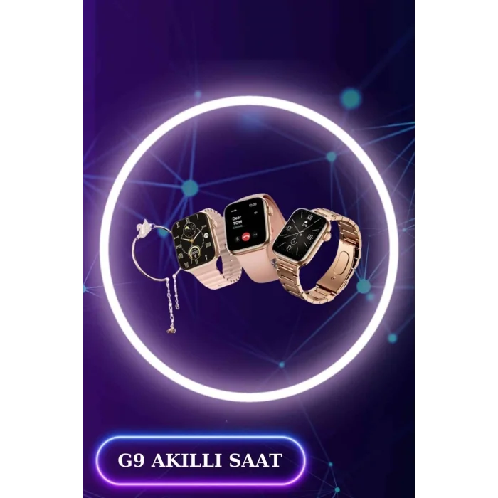  3 Kordonlu Dokunmatik Ekran Akıllı Saat ve 2.Nesil Kablosuz Bluetooth Kulaklık ANC/ENC